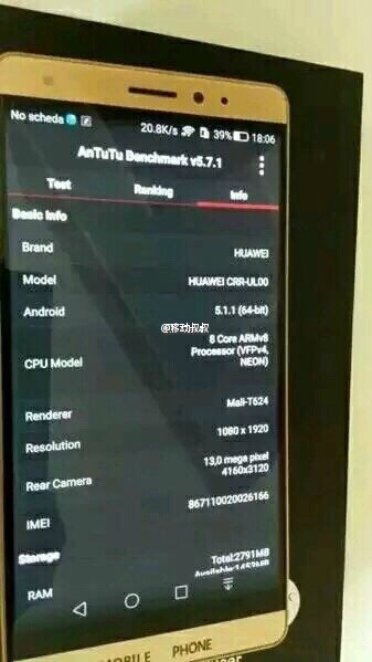 华为旗舰Mate S遭扒光，性能不如799红米Note2