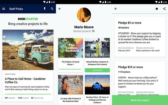 众筹领袖Kickstarter推出安卓版app