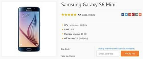剑指iPhone 5se！三星或推出小尺寸手机S6 Mini