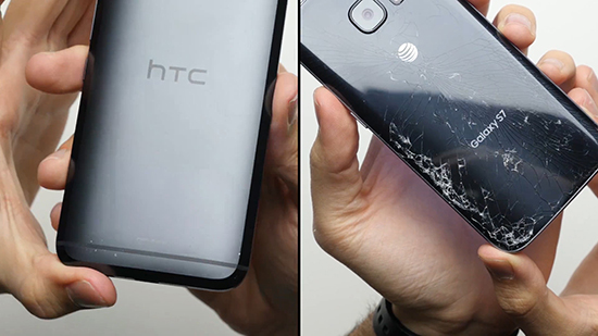 三星S7对比HTC 10耐摔测试：一秒就输了