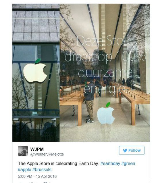 世界地球日，苹果的Logo都“变绿”了