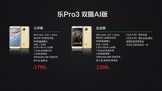 全球首发Helio X27！乐Pro3双摄AI版正式发布