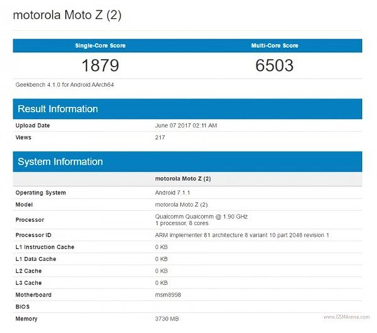 继续坚持模块化设计！Moto Z2现身安兔兔平台：骁龙835+2k屏