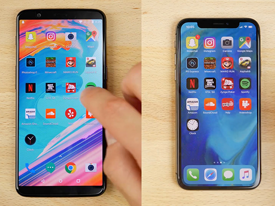 一加5T对比iPhone X: 8G内存速度足够强悍, 苹果再被碾压