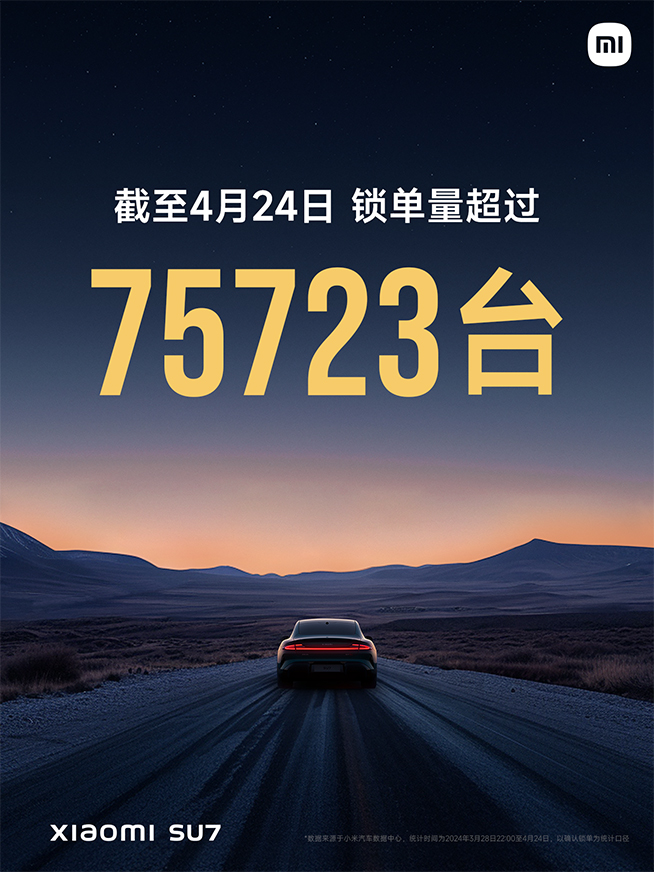 北京车展雷军晒小米SU7成绩单：苹果用户过半，上市28天锁单7.5W+